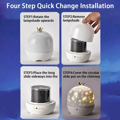 Projektor gwiazd nocna lampka ⎜ Obracająca się lampa LED