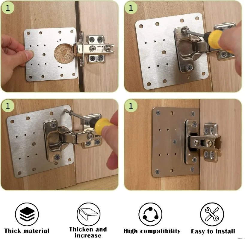 HingePlate 1+1 GRATIS: Naprawa Zawiasów Meblowych DIY