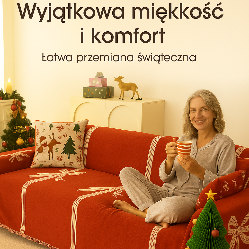 Odwracalna Pokrywa na Sofę na Boże Narodzenie